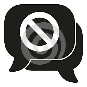 Chat blacklist icon simple vector. User data