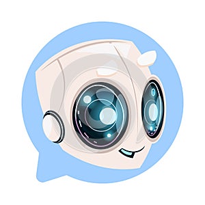 Chat Bot Cute In Speech Bubble Icon Concept Of Chatbot Or Chatterbot Technology