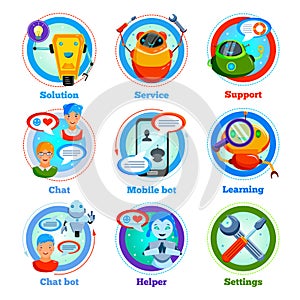 Chat Bot Flat Icons