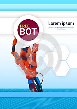 Chat Bot Free Robot Virtual Assistance Of Website Or Mobile Applications, Artificial Intelligence Concept