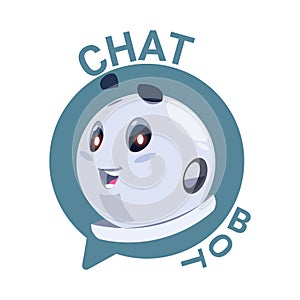 Chat Bot Icon Cute Robot Chatter Or Chatterbot Technical Support Virtual Service Concept photo
