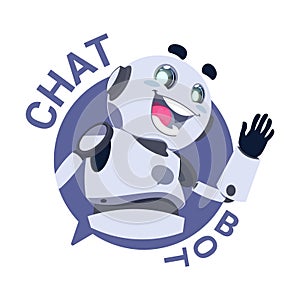 Chat Bot Icon Modile App Robot Chatter Or Chatterbot Technical Support Virtual Service Concept