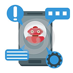 Chat bot, robot. Artificial Intelligence, Knowledge, Expertise, Intellect, Learn.