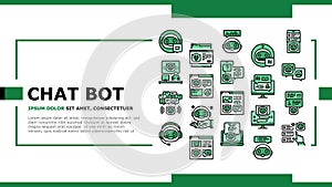 chat bot robot service online landing header vector