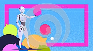 Chat bot using bubbles, robot virtual assistance of website or mobile applications, artificial intelligence messenger