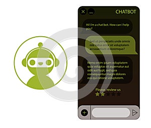 Chat bot window with robot icon