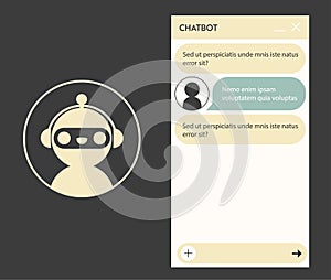 Chat bot window with robot icon
