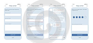 Chat bot window ui for smart phone. Dialog design can be used as a part of support application or website.