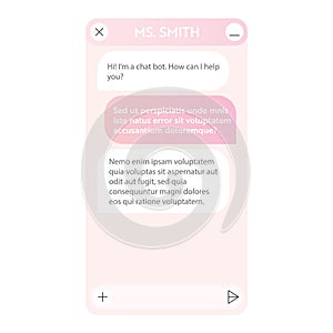 Chatbot window interface.