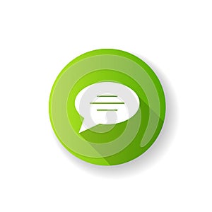 Chat bubble green flat design long shadow glyph icon