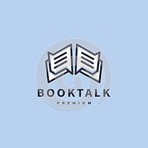 chat bubble icon book talk icon logo design