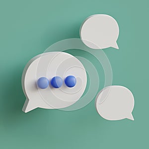 Chat bubble icon. Stylize dialogue symbol. 3d render illustration