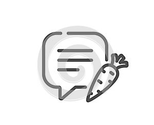 Chat bubble line icon. Diet speech dialogue box sign. Vector