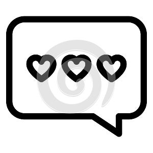 Chat bubble, love chat Isolated Vector icon which can easily modify or edit