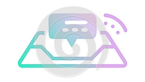 Chat Bubble on Map Pin Vector Icon, Location-Based Communication, vector design Generative AI