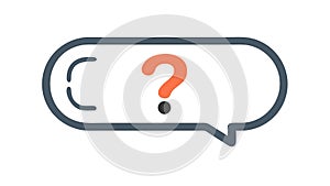 Chat bubble question mark icon vector for help query support, vector design Generative AI