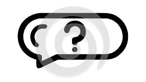 Chat bubble question mark outline icon help support query, vector design Generative AI