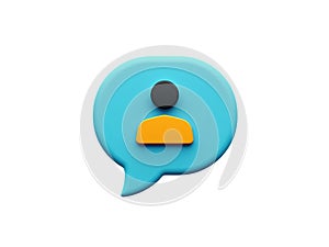 Chat Bubble User Profile Icon Communication Message Social Media Concept 3D Render