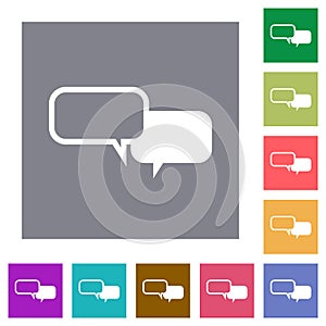 Chat bubbles square flat icons photo