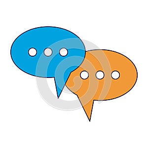 Chat bubbles symbol blue lines