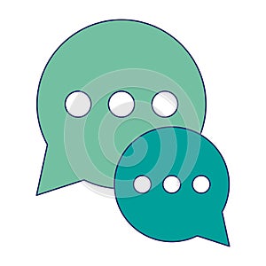 Chat bubbles symbol blue lines