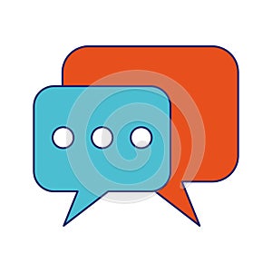 Chat bubbles symbol isolated blue lines