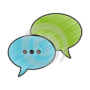 Chat bubbles symbol scribble