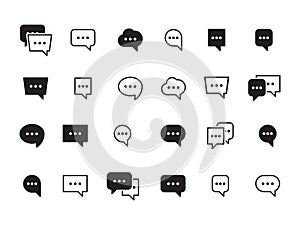 Chat bubbles. Talking symbols circle and square icons for online messengers dialog communication vector pictogram