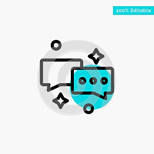 Chat, Chatting, Mail, Email turquoise highlight circle point Vector icon