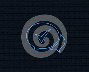 Chat check sign icon. Yes or Tick symbol.