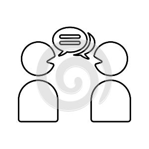 Chat, chitchat, conversation icon. Black vector graphics