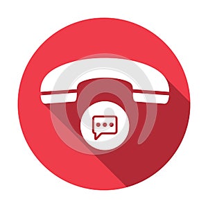Chat communication handle handset phone speech bubble telephone icon. Vector