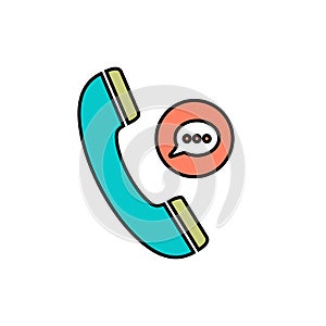 Chat communication phone speech bubble talking telephone icon