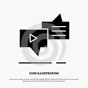 Chat, Connection, Marketing, Messaging, Speech solid Glyph Icon vector