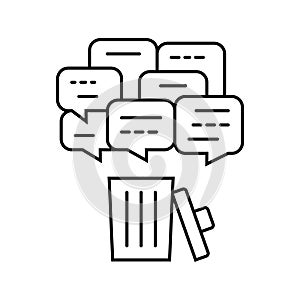 chat delete line icon vector illustration