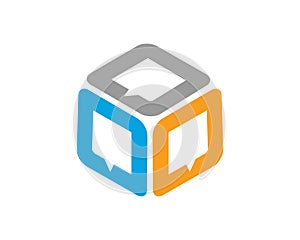 Chat box logo icon template