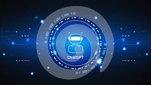 chatGPT Ai artificial intelligence technology hitech concept. chat GPT with smart bot photo
