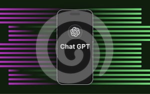 Chat GPT Illustration Template, Chat Bot Technology Communication, Futuristic Robot Chat, AI Deep Learning, Chatbot