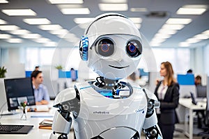 chat GPT: an office robot that is an office assistant.