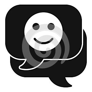 Chat happy advice icon simple vector. Coping skills person