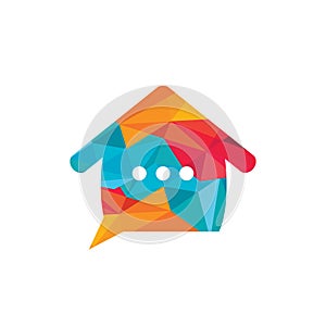 Chat home vector logo design.