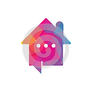 Chat home vector logo design.