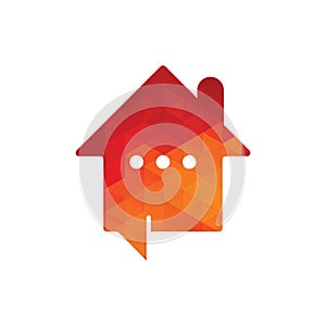 Chat home vector logo design.