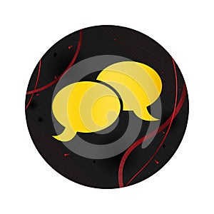 Chat icon elegant black round button