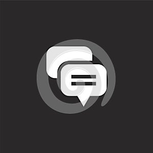 chat icon. Filled chat icon for website design and mobile, app development. chat icon from filled dialogue assests collection