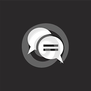 chat icon. Filled chat icon for website design and mobile, app development. chat icon from filled dialogue assests collection