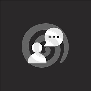 chat icon. Filled chat icon for website design and mobile, app development. chat icon from filled dialogue assests collection