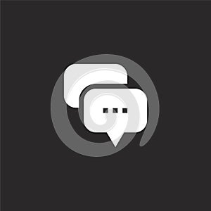 chat icon. Filled chat icon for website design and mobile, app development. chat icon from filled dialogue assests collection