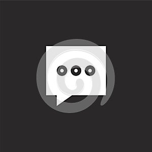 chat icon. Filled chat icon for website design and mobile, app development. chat icon from filled dialogue assests collection