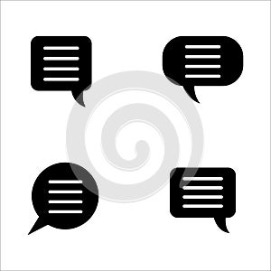Chat icon message symbol set. Online message speech bubble social media app. Web chat sign. Talk conversation vector icon set in